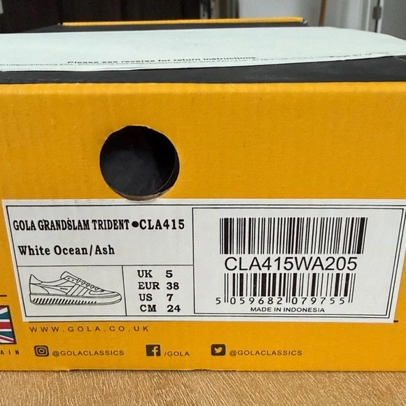 Gola GrandSlam Trident Sneakers. White Ocean/Ash - Picture 13 of 13